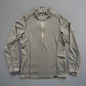 Patagonia Womens Midweight Capilene Base Layer Shirt Small Gray 1/4 Zip Pullover